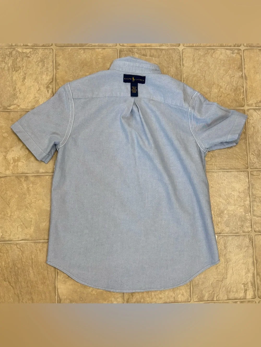 Like New Ralph Lauren Classic Oxford Shirt Boys M/8-10, Light Blue Short Sleeve